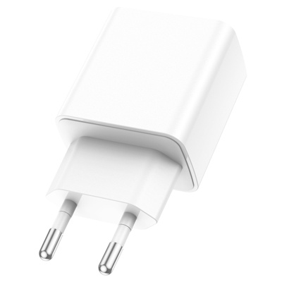 Сетевое зарядное устройство BOROFONE BA67A 1xUSB + 1xUSB-C, 20W, белый