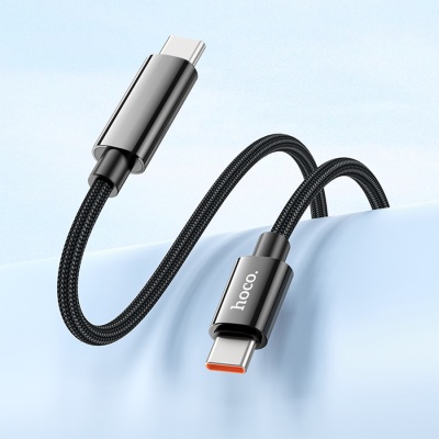 Кабель USB-C HOCO U125 Benefit Type-C - Type-C, 5A, 100W, 1.2 м, черный