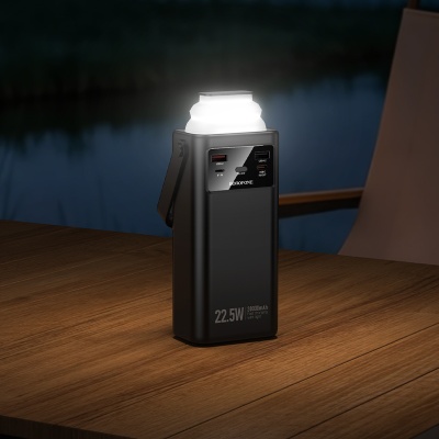 Портативный аккумулятор BOROFONE BJ65 High, встроенный кабель Lightning + Type-C + MircoUSB, 22.5W, 30000 мА⋅ч, черный