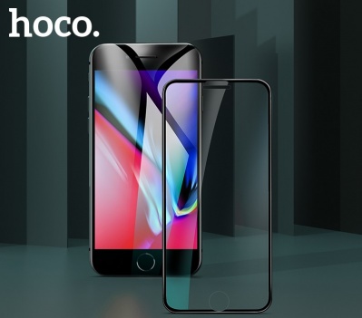 Защитное стекло HOCO A12 для iPhone 7+/8+, Full Glue 3D, прозрачный+черная рамка