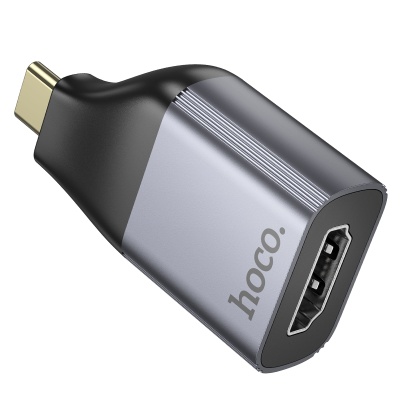 Переходник/Адаптер HOCO UA33 Type-C (m) - HDMI (f), серый металлик