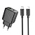 Сетевое зарядное устройство HOCO CS23A Sunlight 1xUSB + 1xUSB-C с Кабелем Type-C - Lightning, 3A, 30W, черный