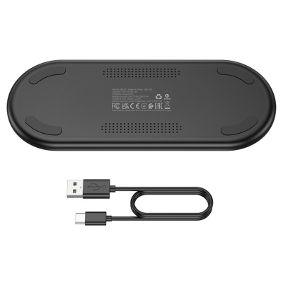 Беспроводное зарядное устройство BOROFONE BQ19 Powerful 3-in-1 для iPhone+Airpods+Apple Watch, 3A, 5W/7.5W/10W/15W, черный