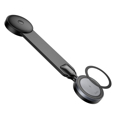 Автомобильный держатель HOCO HW29 Totem, магнитный с беспроводной зарядкой, 15W, на приборную панель, черный+серый