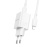 Сетевое зарядное устройство BOROFONE BN14 Royal 1xUSB + 1xUSB-C с Кабелем Type-C - Lightning, 3A, 30W, белый