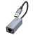 Переходник/Адаптер HOCO UA37 USB (m) - RJ45 (f), 12 см, серый металлик