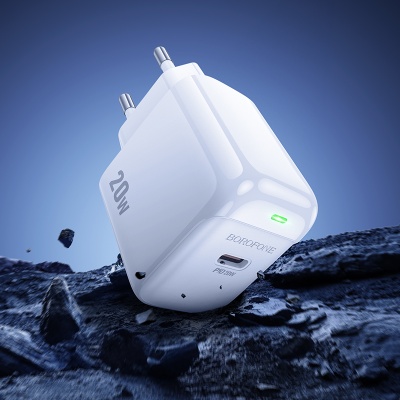 Сетевое зарядное устройство BOROFONE BAS43A Potential 1xUSB-C с Кабелем Type-C - Type-C, 20W, белый