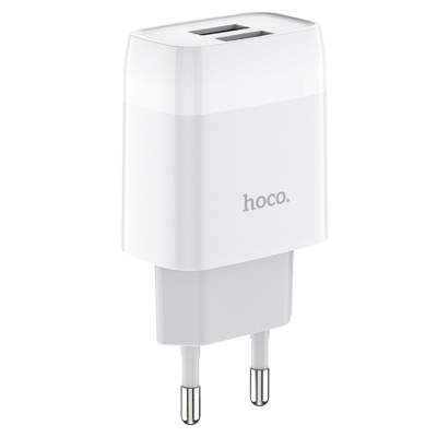 Сетевое зарядное устройство HOCO C73A Glorious 2xUSB, 2.4A, 10.8W, белый