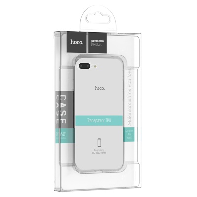 Чехол HOCO TPU Light Series для iPhone 7+/8+, темно-прозрачный