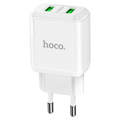 Сетевое зарядное устройство HOCO N6 Charmer 2xUSB, 3A, 18W, белый