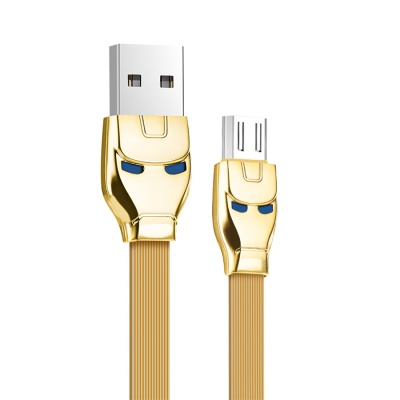 Кабель USB HOCO U14 Steel man USB - MicroUSB, 2.4А, 1.2 м, золотой