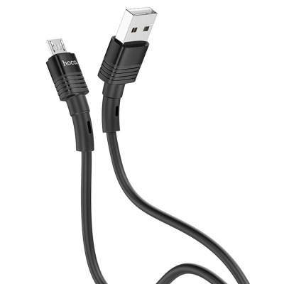 Кабель USB HOCO U82 Cool USB - MicroUSB, 2.4А, 1.2 м, черный