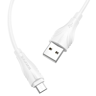 Кабель USB BOROFONE BX18 Optimal USB - MicroUSB, 1.6А, 3 м, белый