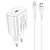 Сетевое зарядное устройство HOCO N22 Jetta 1xUSB-C с Кабелем Type-C - Lightning, 25W, белый