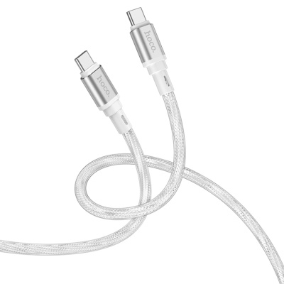 Кабель USB-C HOCO X98 Crystal ice Type-C - Type-C, 3A, 60W, 1 м, серебристый
