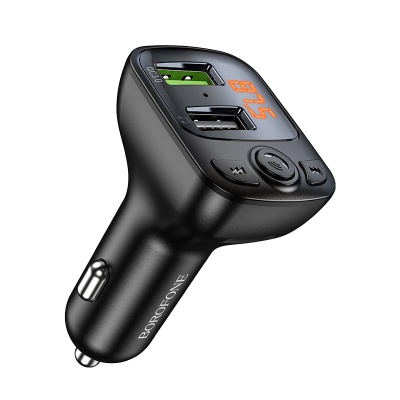 Автомобильное зарядное устройство с FM-Трансмиттер BOROFONE BC41 Eminency, 2xUSB, 1A, 18W, черный