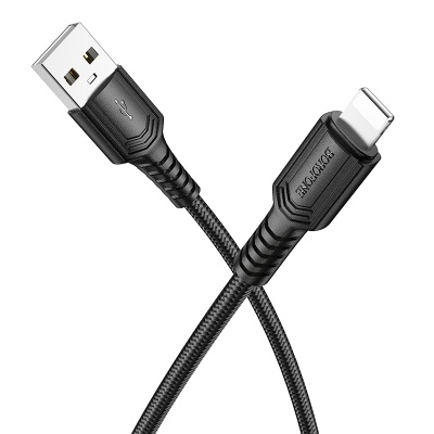 Кабель USB BOROFONE BX116 Certain USB - Lightning, 2.4А, 1 м, черный