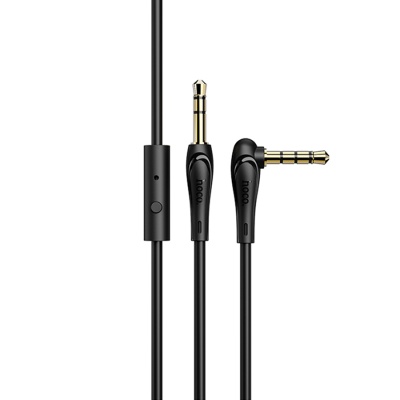 Аудиокабель HOCO UPA15 AUX с микрофоном Jack 3,5 (m) - Jack 3,5 (m), 1 м, черный