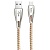 Кабель USB HOCO U56 Metal armor USB - MicroUSB, 2.4А, 1.2 м, золотой