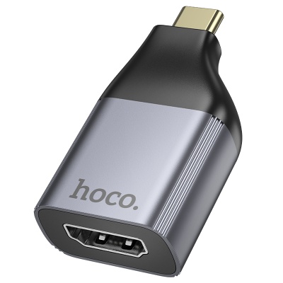 Переходник/Адаптер HOCO UA33 Type-C (m) - HDMI (f), серый металлик
