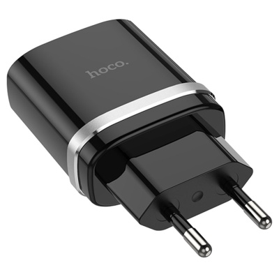 Сетевое зарядное устройство HOCO C12Q Smart 1xUSB, 3A, 18W, черный