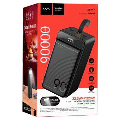 Портативный аккумулятор HOCO J123D Element, 22.5W, 90000 мА⋅ч, черный