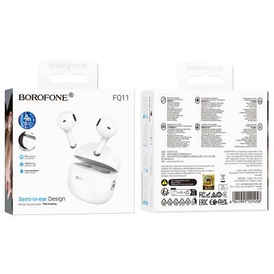 Беспроводные наушники TWS BOROFONE FQ11 Sound, Bluetooth 5.4, белый