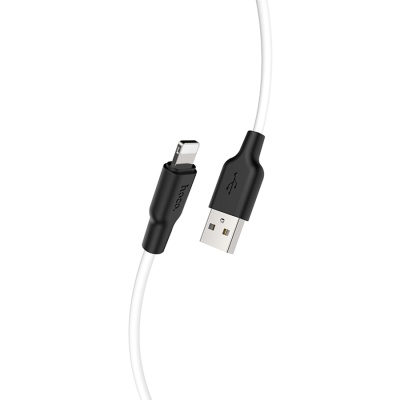 Кабель USB HOCO X21 Plus Silicone USB - Lightning, 2.4А, 2 м, белый+черный