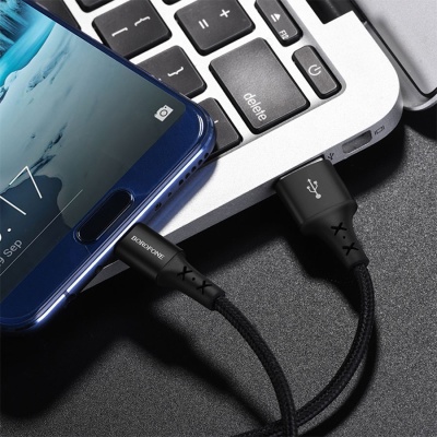Кабель USB BOROFONE BX20 Enjoy USB - Type-C, 2А, 1 м, черный