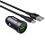 Автомобильное зарядное устройство HOCO Z62 Energy, 1xUSB с Кабелем USB - Type-C, 18W, серый металлик