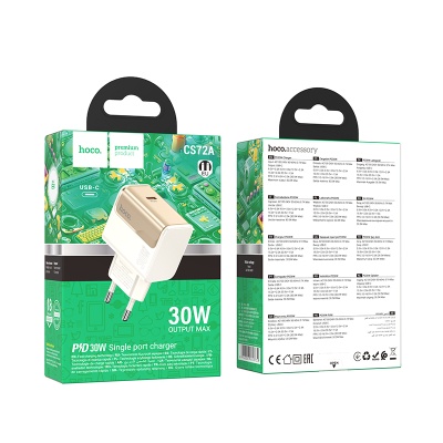 Сетевое зарядное устройство HOCO CS72A Star 1xUSB-C, 30W, белый
