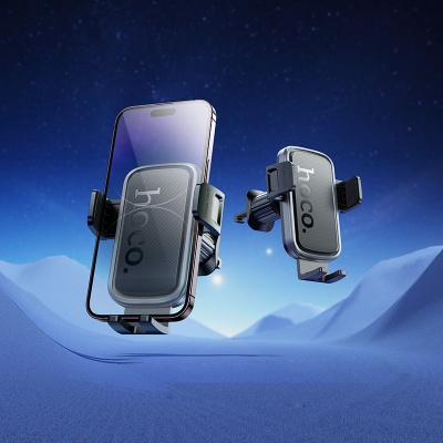 Автомобильный держатель HOCO H78 Vista, зажимной, на воздуховод, черный+серый металлик