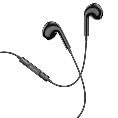 Проводные наушники BOROFONE BM85 Max Native, Lightning, 1.2 м, черный