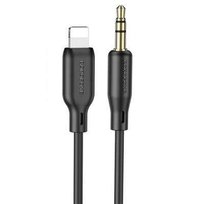 Аудиокабель BOROFONE BL18 AUX Jack 3,5 (m) - Lightning (m), 1 м, черный