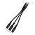 Кабель USB HOCO X47 Harbor 3 в 1 USB - Type-C + Lightning + MicroUSB, 2.4А, 25 см, черный