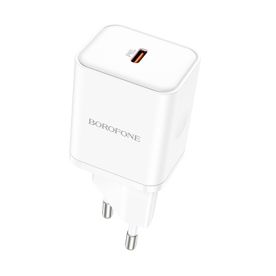 Сетевое зарядное устройство BOROFONE BN6 Field 1xUSB-C, 20W, белый