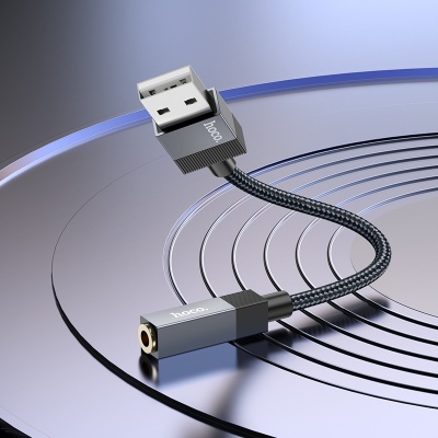 Переходник/Адаптер HOCO UPA32D Clever USB (m) - Jack 3,5 (f), 15 см, черный