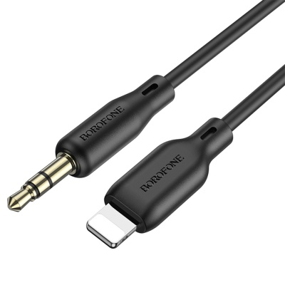 Аудиокабель BOROFONE BL18 AUX Jack 3,5 (m) - Lightning (m), 1 м, черный
