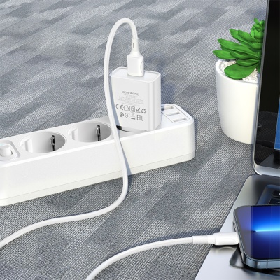 Сетевое зарядное устройство BOROFONE BA74A Aspirer 1xUSB, белый