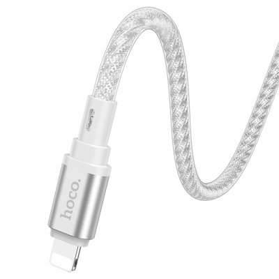 Кабель USB-C HOCO X98 Crystal ice Type-C - Lightning, 20W, 1 м, серебристый