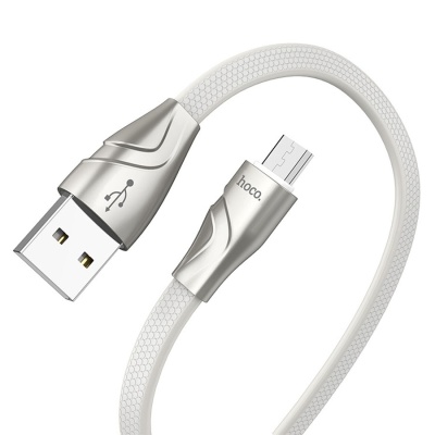 Кабель USB HOCO U57 Twisting USB - MicroUSB, 2.4А, 1.2 м, белый