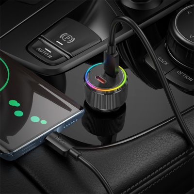 Автомобильное зарядное устройство HOCO NZ14B Guerrero, 2xUSB-C, 50W, черный