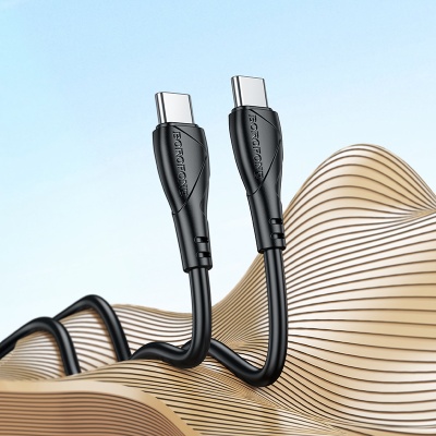 Кабель USB-C BOROFONE BX121 Energy Type-C - Type-C, 3A, 60W, 1 м, черный