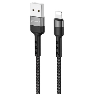 Кабель USB BOROFONE BX34 Advantage USB - Lightning, 2.4А, 1 м, черный