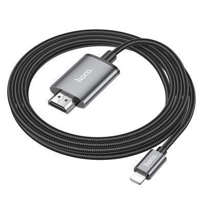 Видеокабель HOCO UA27 HDMI (m) - Lightning (m), 2 м, серый металлик
