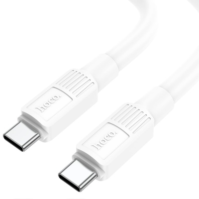 Кабель USB-C HOCO X84 Solid Type-C - Type-C, 3A, 60W, 1 м, белый