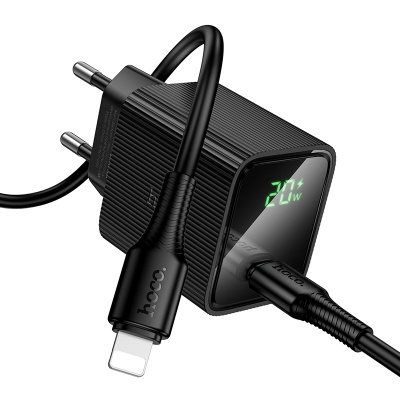 Сетевое зарядное устройство HOCO CS82A Excellent 1xUSB-C с Кабелем Type-C - Lightning, 20W, черный