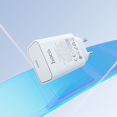 Сетевое зарядное устройство HOCO C143A Benefit 1xUSB-C, 20W, белый