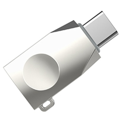 Переходник/Адаптер HOCO UA9 OTG Type-C (m) - USB3.0 (f), жемчужный никель