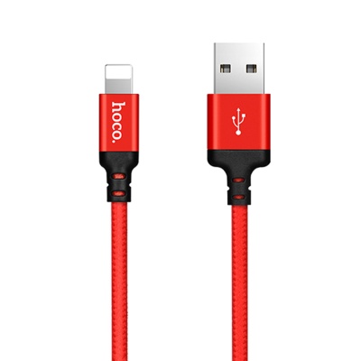 Кабель USB HOCO X14 Times speed USB - Lightning, 2А, 1 м, красный+черный